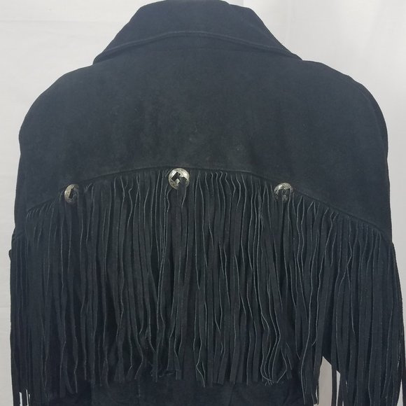 Vintage Rock Creek Womens Leather Fringe Jacket - Picture 10 of 12